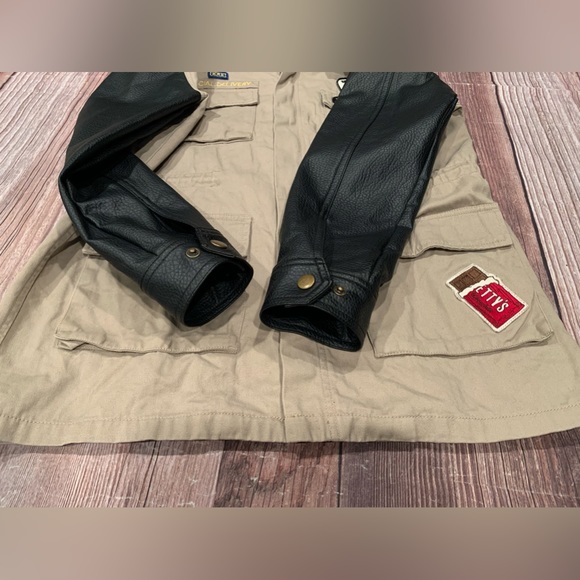 Rivet & Surge hood jacket size M
Faux leather sleeves 
Pit to pit 19” Length 26” - Picture 7 of 11